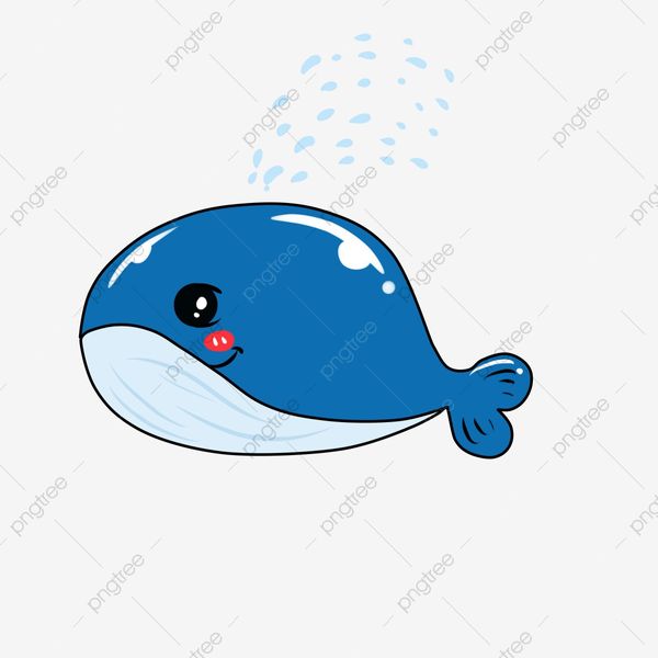 pngtree cartoon animal cute blue whale png image